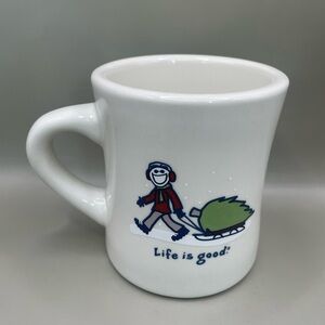 Life Is Good White Coffee Mug Sled Christmas Do What You Like Like What You Do